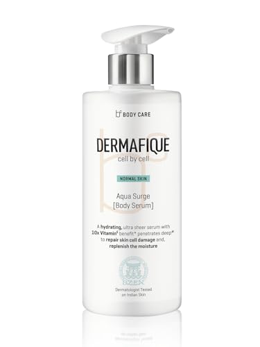 Dermafique Aqua Surge Body Lotion for Winters – 300ml | Protects Against UV Action | 10x Vitamin E Benefits, Glycerine, Shea Butter| Repairs Skin Cell Damage | Dermatologist Tested on Indian Skin