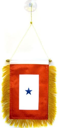 Wholesale lot 12 One Blue Star Service Mini Flag 4''x6'' Window Banner - Party Decorations Supplies For Parades - Prime Outside, Garden, Men Cave Decor Flag