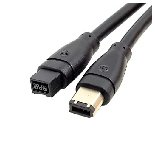 CY IEEE 1394 Firewire 800 - Cable de 9 pines a 6 pines FireWire 800 a 400 9p a 6p Capture Cable 1,8 m