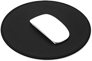 ProElife 220mm Round Mouse Pad Mat Gaming Cute Mousepad with Stitched Edge Non-slip Rubber Base, Noise-reduction/Accurate Cursor/Smoothly Control Home Office Gaming Mouse Pad (Black)