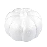 Amosfun White Foam Pumpkins for DIY Crafs Decorating Carving Painting Artificial Fake Pumpkins Halloween Autumn Fall Harvest Thanksgiving Decoration Ornament 20CM