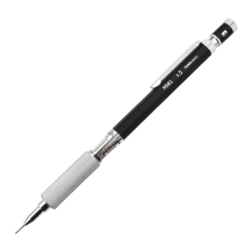 Image of OHTO MS01 0.5mm Mechanical Pencil - Precision Metal Drafting Pencil with Adjustable Lead Control, Knurled Grip & Durable Aluminum Black Body | Made in Japan