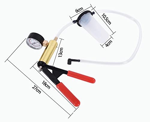 DHA Brake Bleeding Kit Vacuum Pump Pressure Tester One Man, Brake Bleeder Kit Hand Held Vacuum Pressure Pump Tester Kit, Brake Clutch System Fluid Bleed Tool Kit for Car Motorcycle Motorbike