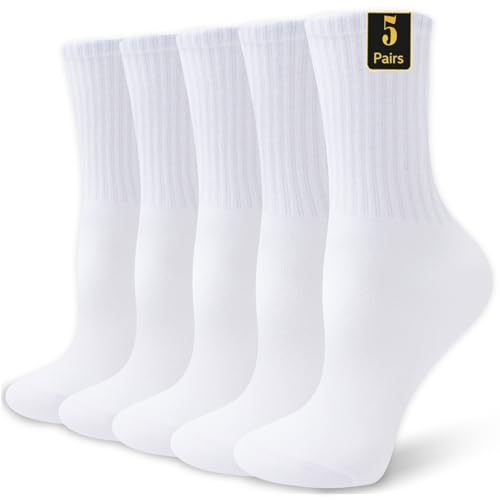Wamicu Chaussettes Homme 5 Paires Chaussettes de Sport en Coton Peigné Respirantes, Pour Tennis Running et Aux Loisirs, EU 43-46