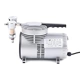 Oilless Diaphragm Vacuum Pump Industrial Oil Free Vacuum Suction Pump 20-23L/min, 1450/1700r.p.m High Speed Lab Oil-Free Mute Suction Vacuum Pump Suitable for Food Vacuum Packaging