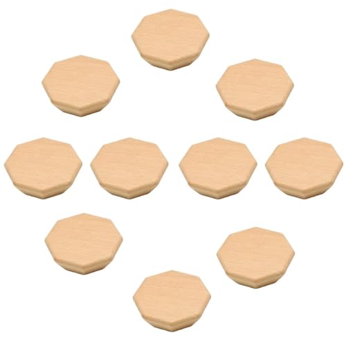 Boutons de porte d'armoire octogonaux en bois pour meuble et cuisine