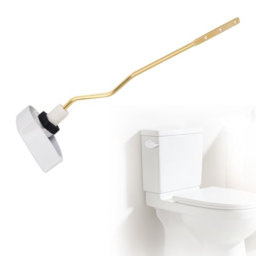 Image of iFealClear Metal Toilet Handle Replacement Compatible with TOTO THU068-CP Trip Lvr for St743S, St406 Soild Brass Toilet Tank Flush Lever, Side Mount Toilet Trip Levers, White