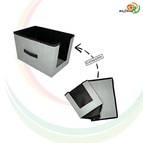 Image of GR Art&Craft inchOrganize Your Space inch Non Woven Shirt Stacker /Shirt Organizer Wardrobe Organizer-6 Pcs Combo (Grey Black)