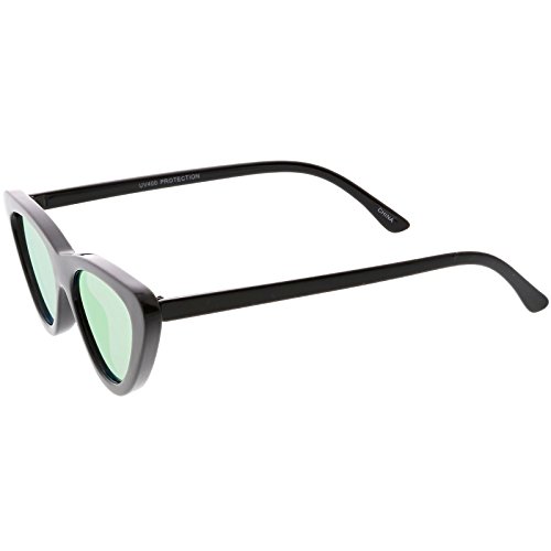 Image of zeroUV Women's Small Thick Neutral Colored Flat Lens Cat Eye Sunglasses 51mm