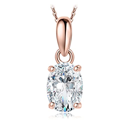 Collier solitaire moissanite taille ovale parure de mariage pour mariée moderne