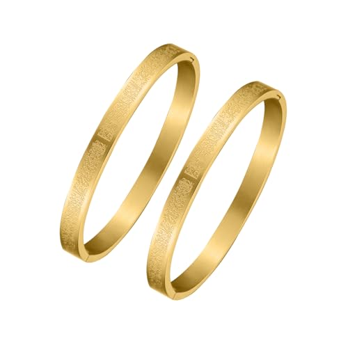 AYATUL KURSI Islamic Jewelry Bracelets Stainless Steel Openable Bangles Arabic Calligraphy Islamic Faith Gifts Messager Islamic Calligraphy Muslim Men Jewelry Bracelets Gift for Women