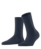 FALKE Needlepoint W SO algodón lana unicolor 1 par, Calcetines Mujer, Azul (Space Blue 6116), 39-40