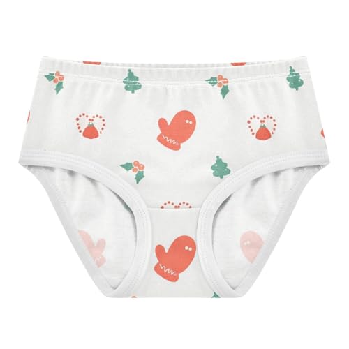Girls' Soft Triangle Panties Toddler Cotton Underwear for Toddlers Christmas Mittens in Sizes 2T,3T, 4T, 5T, 6Y and 8Y