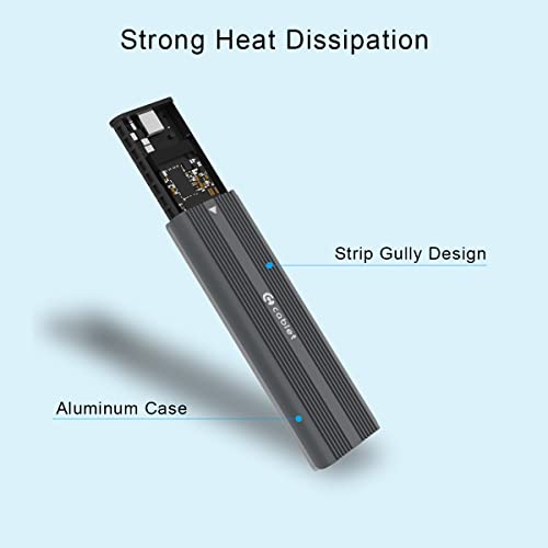 Cablet M.2 NVMe SSD Enclosure USB 3.1 Gen2 10Gbps for 2230/2242/2260/2280 M-Key PCIe SSD, Supports UASP Max 2TB, Tool Free Design (SSD Not Included) - Image 3