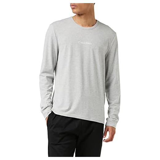 Calvin Klein Herr L/S crew-neck pyjamas topp, grå ljunga, S