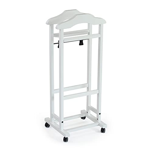 Arredamenti Italia AR_IT- 2003 MIXER Valet de Nuit Double Hêtre Massif couleur Blanc 46 x 105 x 37 cm