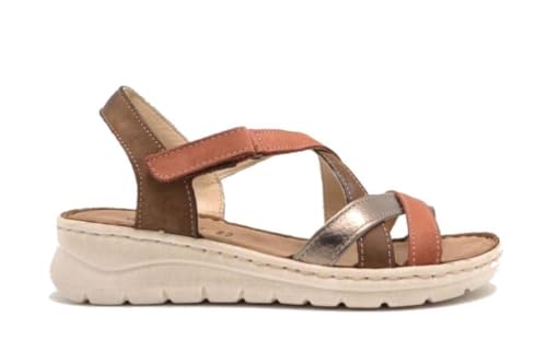 WALK & FLY Sandalias planas Valencia 3394 47611 en color marrón para mujer - Mujer color: negro talla: 38