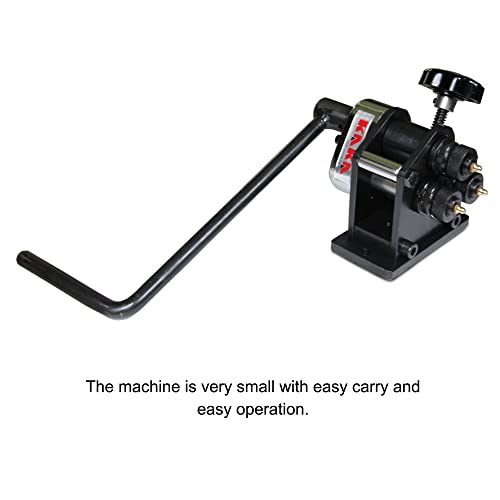 KAKA INDUSTRIAL Manual Ring Roll Bender PR-3 | 3 inch Min. Diameter Roller for 1/4 inch Round Bar and 1x3/16 inch Flat Bar | Hand Crank Design for Chandeliers, Plant Holders