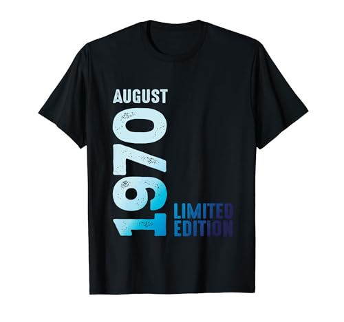 Agosto 1970 ano 1970 retro 1970 vintage edição limitada t-shirt