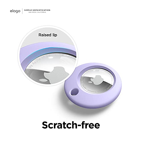 Image of elago Basic Case Keychain Compatible with AirTag 2nd Gen (2026) & 1st Gen - Keys, Backpacks, Purses, Golf Rangefinders, Slim and Simple Design, Scratch-Free, Safe for Kids and Pets [Lavender]- 1PC