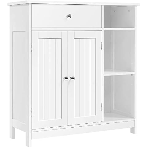 Yaheetech Badezimmerschrank Unterschrank mit Schubladen & Tür & verstellbare Einlegeböden Kommode fürs Badezimmer/Wohnzimmer/Küche/Flur 75 * 30 * 80cm Cover