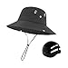 Deevoka Bicycle Helmet Hat,Sun Bucket Hat with Inner Hard Shell,Quick Wide Brim Fishing Hat for Women Men Backpacking Outside Work Cycling Riding Travel Summer, Black