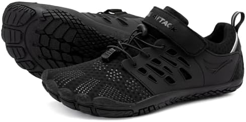 Grand Attack Barefoot Shoes Women Wide Toe Minimalist Zero Drop Wrestling Weightlifting Fitness Shoes Breathable Rock Climbing All Black Size 11