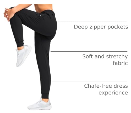  Women's Joggers Pants with Zipper Pockets - image 4