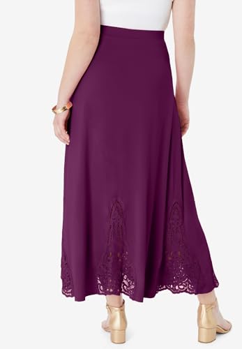 Roaman's Women's Plus Size Ultrasmooth Fabric Lace Maxi Skirt2
