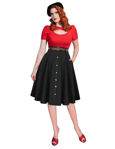 Belle Poque Women's High-Waist Corduroy Midi Skirt - Image 5