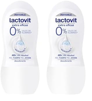 Lactovit Desodorante Extra Eficaz En Roll On Sin Sales De Aluminio, 0% Alcohol, Anti-irritaciones Y 48h De Eficacia. (Paquete de 2)