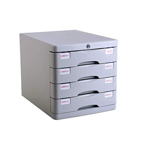 Preisvergleich Produktbild Aktenschränke, Kunststoff kosmetische Schublade, Schreibtisch Speichereinheit Organizer abschließbare Schublade Sorter A4 Box for Office (4-Ebenen-Größe: 11.3in * 14.6in * 11.4in) Home Office Möbel WK