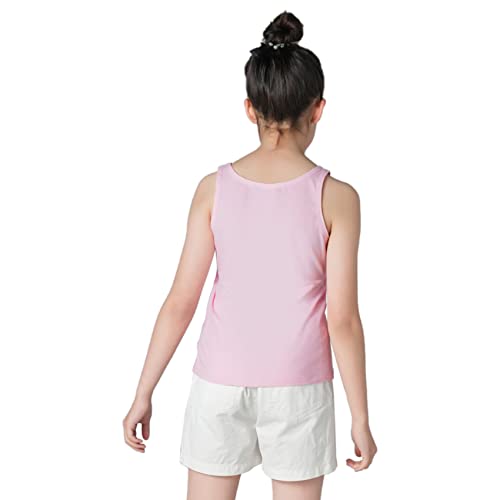 Image of QBK 6-16Years Girls Tank Top with Built in Bra Training Bras Cotton Camisole Built in Bra Undershirts with Shelf Bra