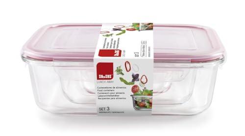 VoltShine Set de Taper - Set de 3 tappers de Cristal Cuadrado, Ideal para Almacenamiento, resitentes y fáciles de apilar, Aptos para microondas y lavavajillas.* #*