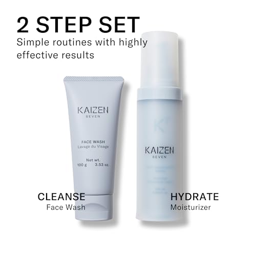 Kaizen Seven 2-Step Skincare Set for Men | Made in Japan | Premium Face Wash 100ML and Light Moisturizer 120ML - Image 3