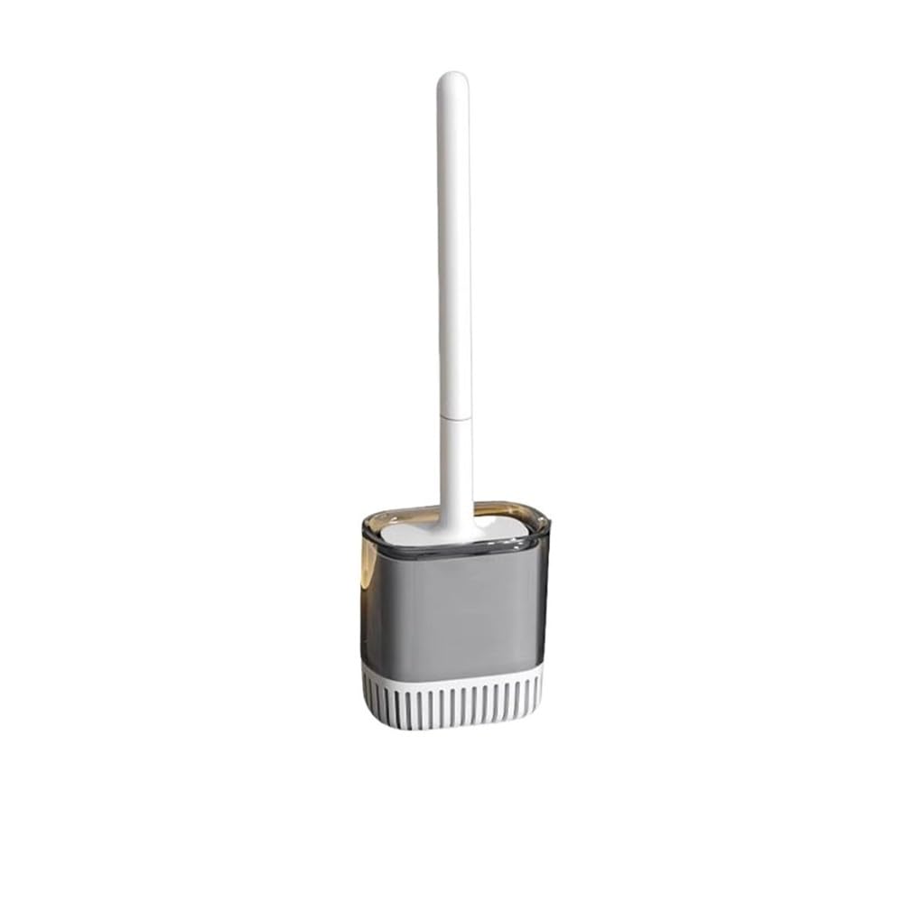 Tyuhduyur Bathroom Set Bathroom Silicone Toilet Brushes, With Long Handle And Soft Flexible Bristles Toilet Brushes With Base Mounted Wall Toilet Brush Toilet Brush And Holder Set