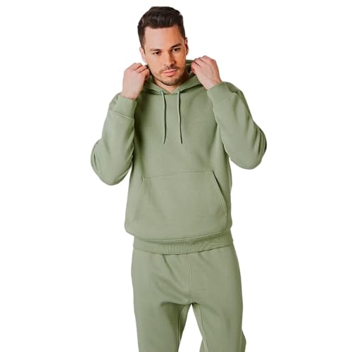 RIPT Sweat à Capuche Homme Fleece – Hoodie Pullover avec Poches et Cordon, Sweatshirt Manches Longues Confortable pour Sport Gym et Loungewear (Kaki, L)