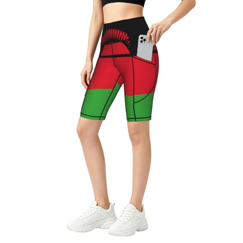 Short de yoga Malawi taille haute avec poches pour femme