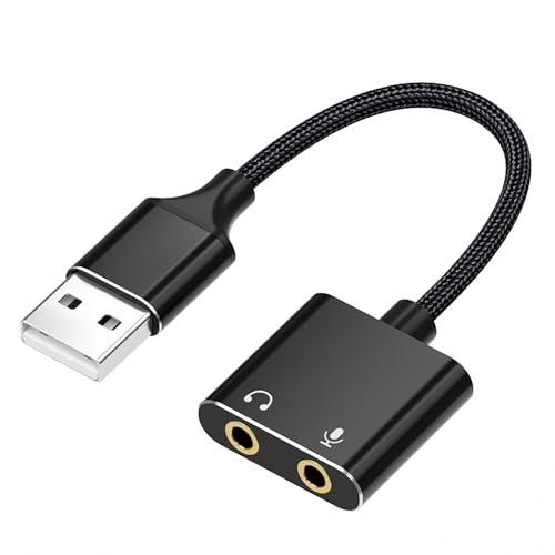 Adaptador USB a Jack 3,5 mm, Tarjeta de Sonido Externa Plug and