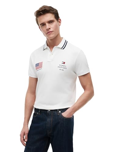 Tommy Hilfiger Men's Standard Country US Regular Polo, White X-Large
