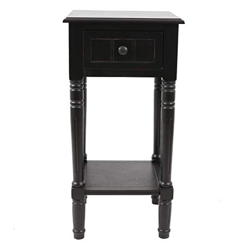 Image of Decor Therapy Simplify Accent Table with Drawer, Black