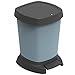 Rotho Paso kosz na śmieci 6 l, do łazienki z pedałem i pokrywką, tworzywo sztuczne (PP z recyklingu), nie zawiera BPA, niebieski, 6 l (23,4 x 21,9 x 29,2 cm)