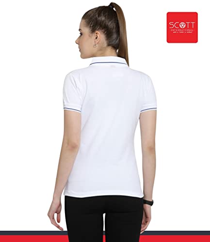 Image of Scott International Women's Regular Fit 100% Pure Organic Cotton Polo T-Shirt | Womens Polo Collar Neck T-Shirt | Cotton Plain Polo Neck Half Sleeve T-Shirt | Tshirts for Women
