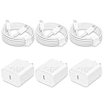 i Phone Charger Fast Charging-20W USB-C Block with 6 Ft Cord [MFi Certified] Compatible with IP 14/13/12/11/X Series, i Pad & More [3 Pack]