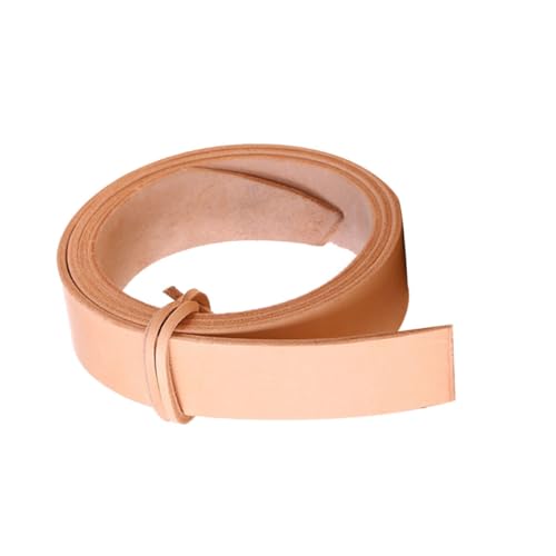 BESTOMZ Cinturón de Cuero Sintético Vintage sin Teñir para Hombres y Mujeres, 100-120 Cm, Color Beige, Agujeros para Bricolaje, Adecuado para Cinturones Personalizados