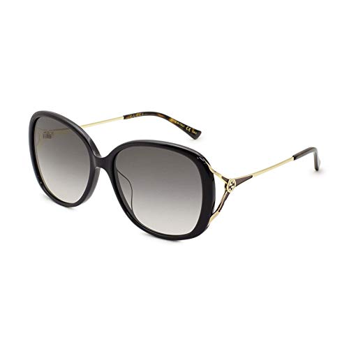 Gucci Womens UV Protection Oversized Round Sunglasses Black 58mm