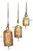 Deco 79 Gold Metal Tibetan Inspired Decorative Giant XL Cow Bells with Jute Hanging Rope, Set of 3 10