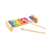 CeleMoon Xilófono Glockenspiel de madera colorido de 8 notas para niños y adultos, regalo educativo de aprendizaje preescolar para niños