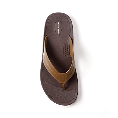 Image of OKABASHI Men's Voyager Flip Flop | Scultped Footbed w /Nonslip Grip | Slip Resistent & Waterproof | Sustainably Made in the USA