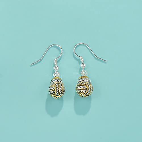 UNY Jewel Jewelry Make a Statement With Our Two Tone Twisted Cable Wire Dangle Ball Fish Hook Earrings Featuring Detailing Perfect For Any Occasion2
